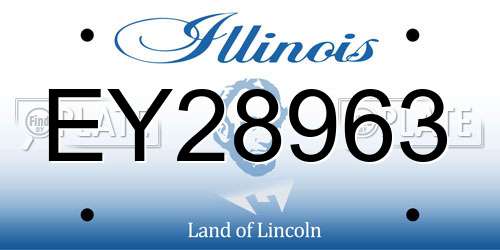 EY28963 Illinois License Plate