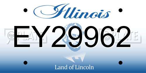 EY29962 Illinois License Plate