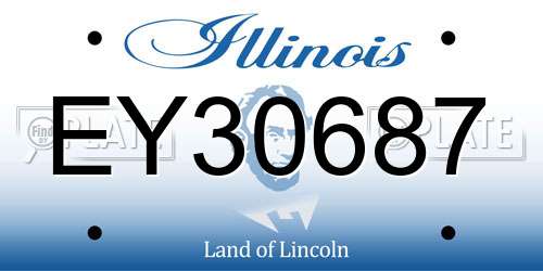 EY30687 Illinois License Plate