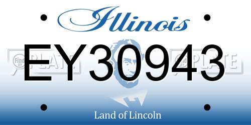 EY30943 Illinois License Plate