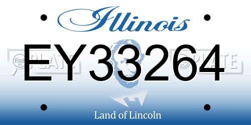 EY33264 Illinois License Plate