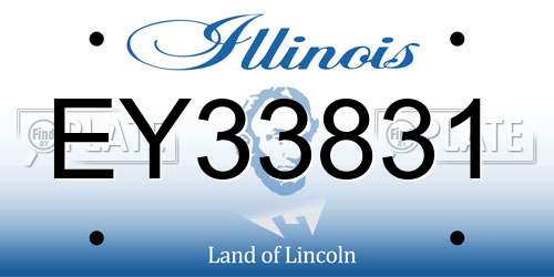EY33831 Illinois License Plate