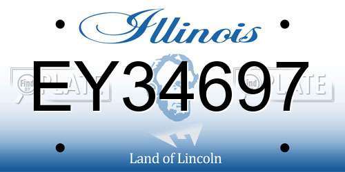 EY34697 Illinois License Plate
