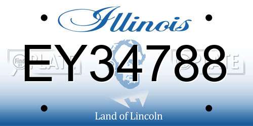 EY34788 Illinois License Plate