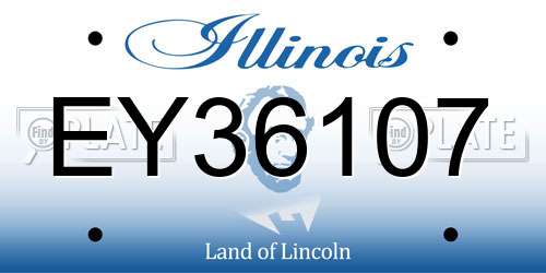 EY36107 Illinois License Plate