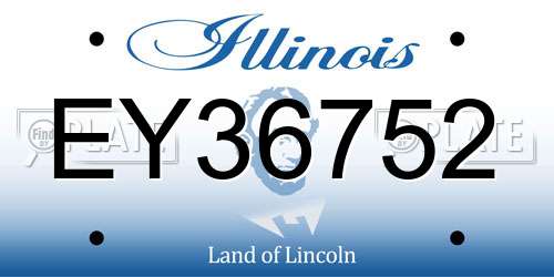 EY36752 Illinois License Plate
