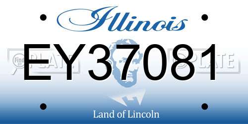 EY37081 Illinois License Plate