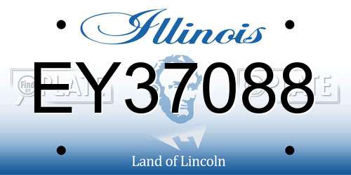 EY37088 Illinois License Plate