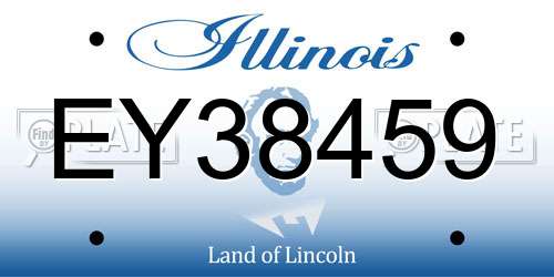 EY38459 Illinois License Plate
