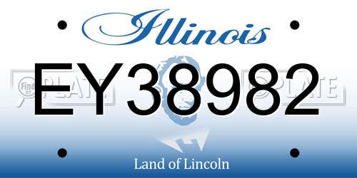EY38982 Illinois License Plate