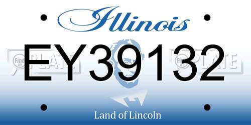 EY39132 Illinois License Plate