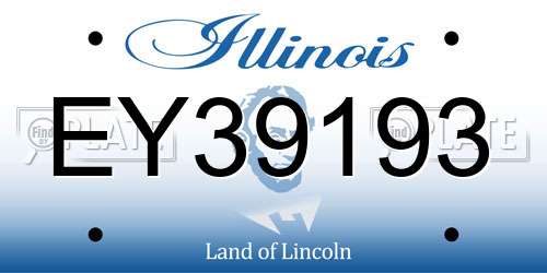 EY39193 Illinois License Plate