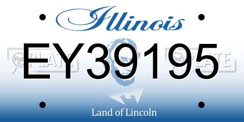 EY39195 Illinois License Plate
