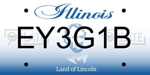EY3G1B Illinois License Plate