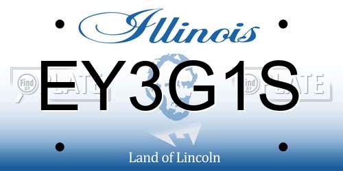 EY3G1S Illinois License Plate