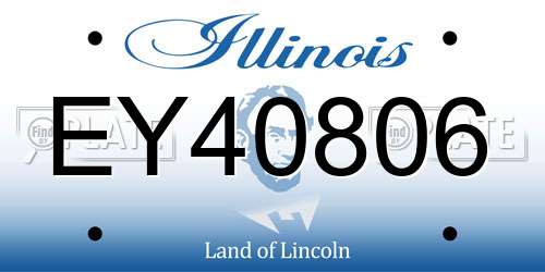 EY40806 Illinois License Plate