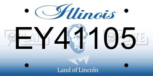 EY41105 Illinois License Plate