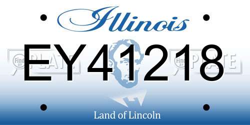 EY41218 Illinois License Plate