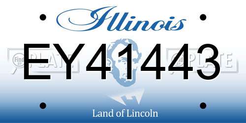 EY41443 Illinois License Plate