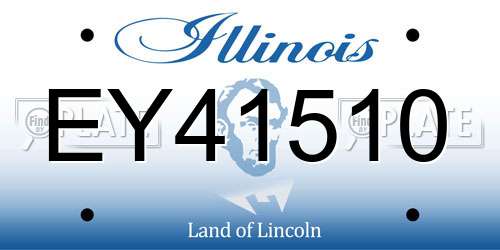 EY41510 Illinois License Plate