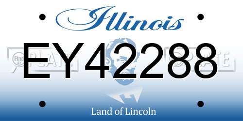 EY42288 Illinois License Plate