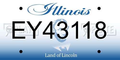 EY43118 Illinois License Plate