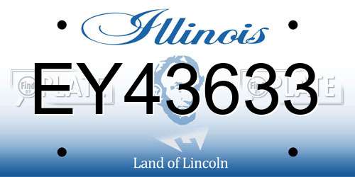 EY43633 Illinois License Plate