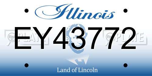 EY43772 Illinois License Plate