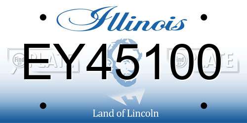 EY45100 Illinois License Plate