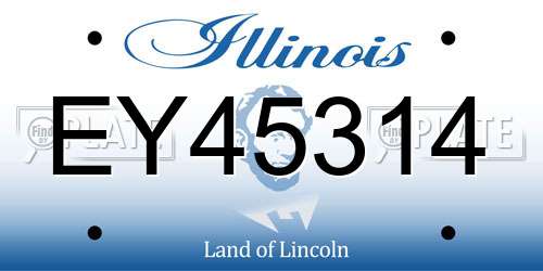 EY45314 Illinois License Plate