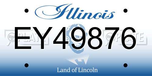 EY49876 Illinois License Plate