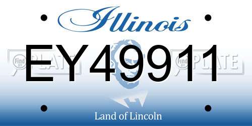 EY49911 Illinois License Plate