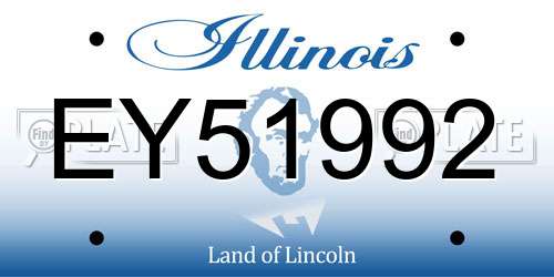 EY51992 Illinois License Plate