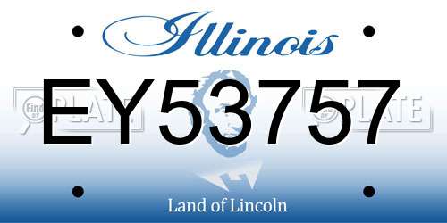EY53757 Illinois License Plate