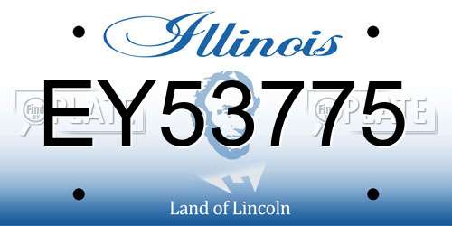 EY53775 Illinois License Plate