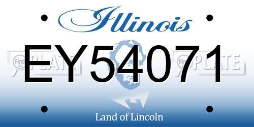 EY54071 Illinois License Plate