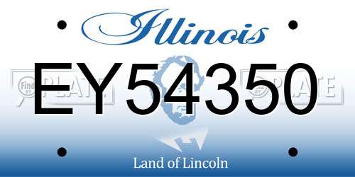 EY54350 Illinois License Plate