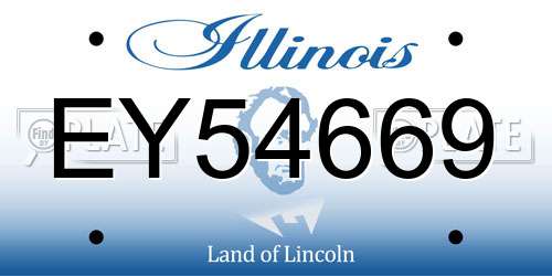 EY54669 Illinois License Plate