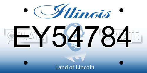 EY54784 Illinois License Plate