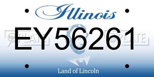 EY56261 Illinois License Plate