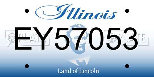 EY57053 Illinois License Plate