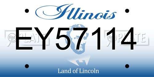 EY57114 Illinois License Plate