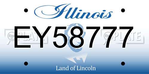 EY58777 Illinois License Plate