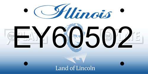 EY60502 Illinois License Plate