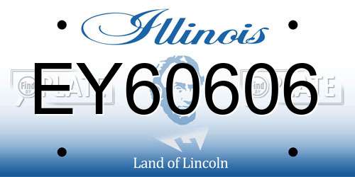 EY60606 Illinois License Plate