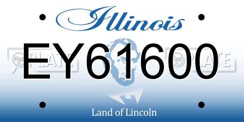 EY61600 Illinois License Plate