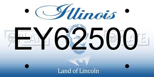 EY62500 Illinois License Plate