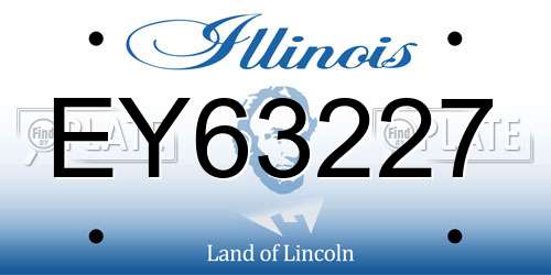 EY63227 Illinois License Plate