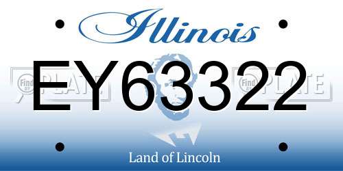 EY63322 Illinois License Plate