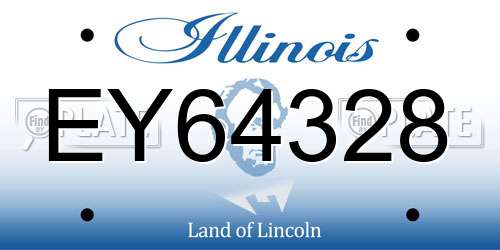 EY64328 Illinois License Plate